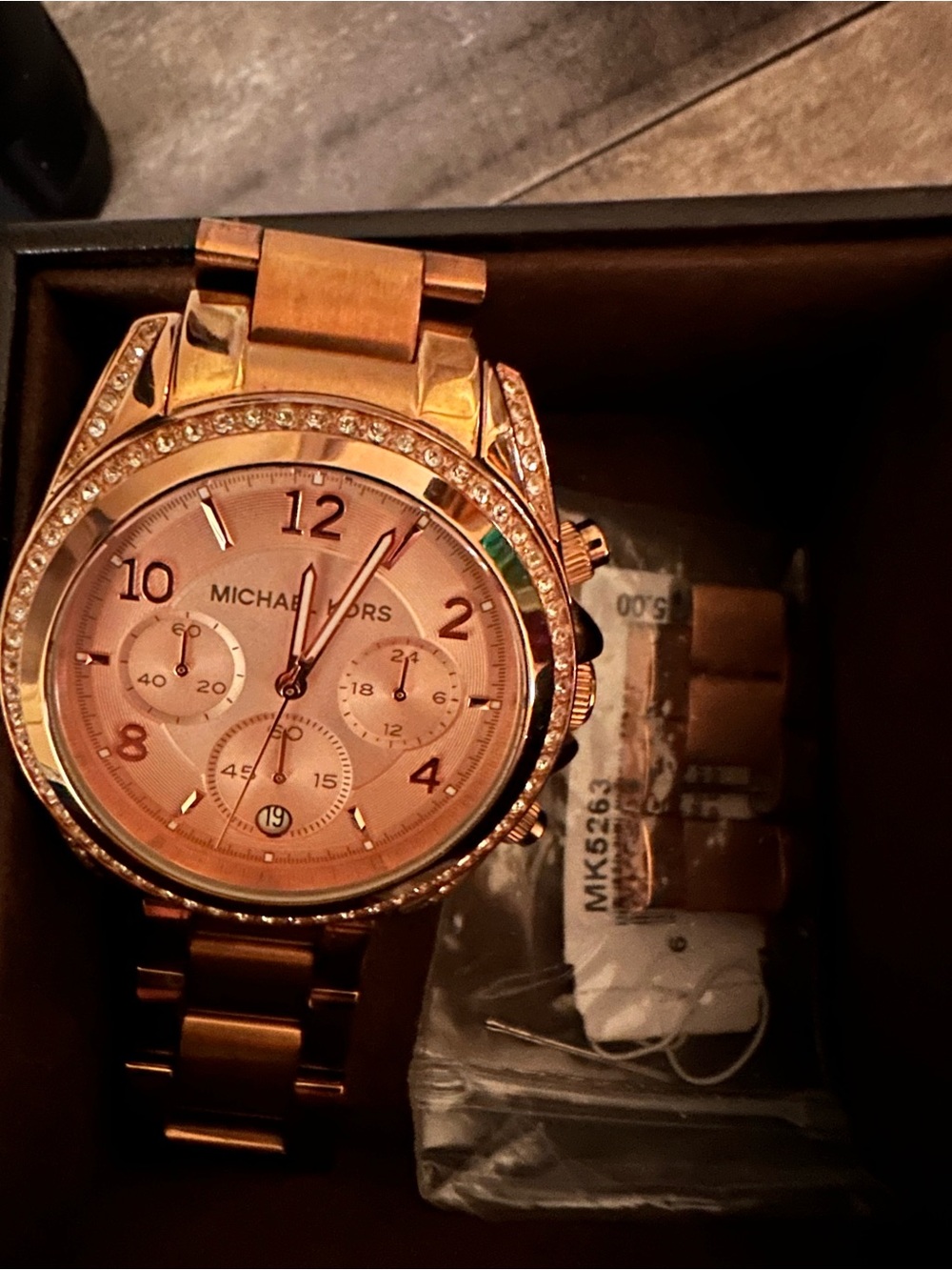 Michael Kors Rose Gold Crystal-Trim Women's Bracelet Watch